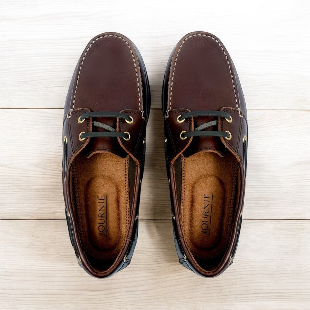 HANDSEWEN BOAT SHOES - RAISIN